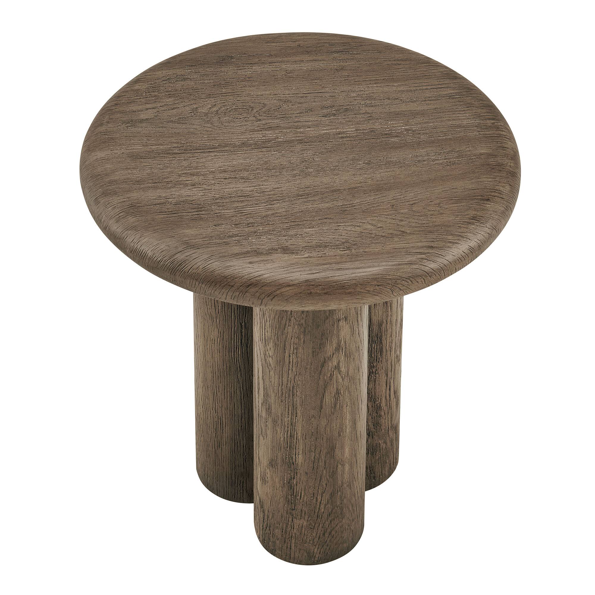 Alt View 3. Modway - Tori 20 Inch Round Indoor and Outdoor Side Table by Modway - Weathered Walnut.