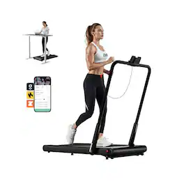 Resenkos - 3-in-1 3HP Folding Treadmill with App Control & Speakers - Black