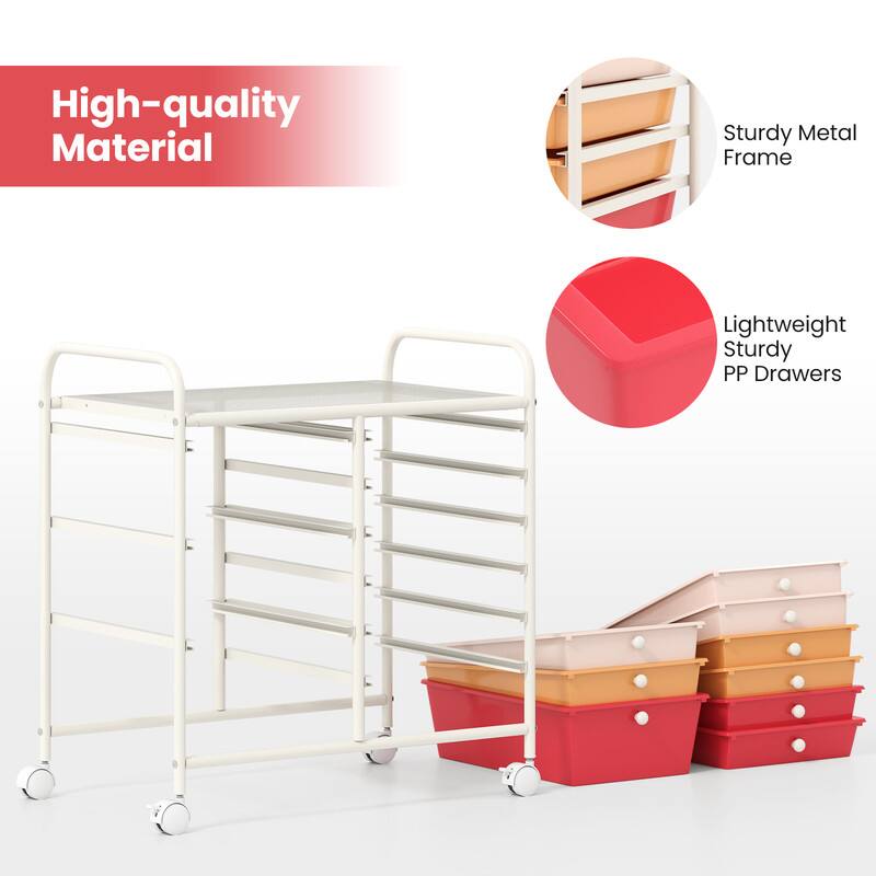 High-quality Material  
Sturdy Metal Frame  
Lightweight Sturdy PP Drawers