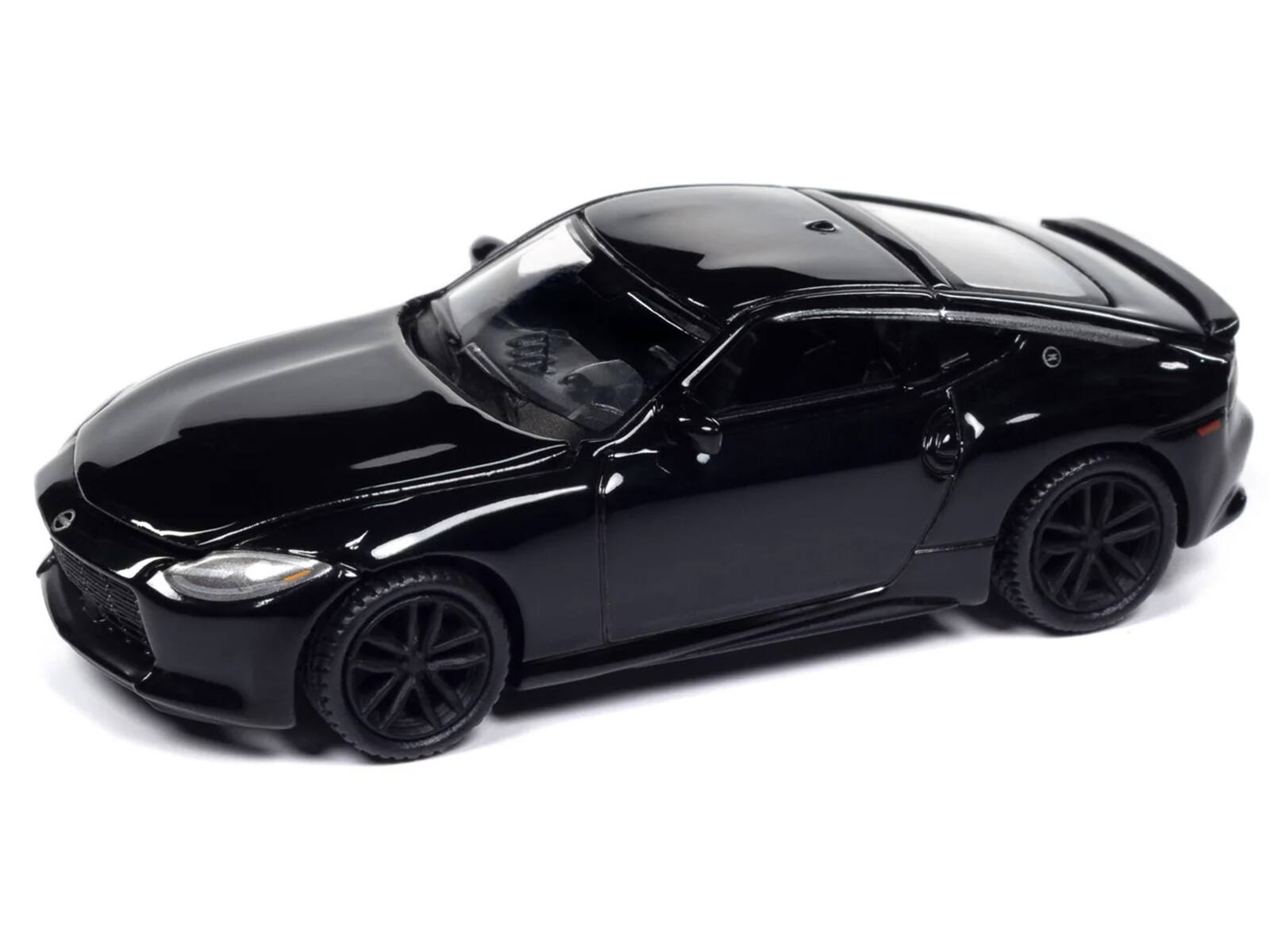 Angle. Autoworld - 2023 Nissan Z Black Diamond "Import Legends" Series 1/64 Diecast Model Car by Auto World - Black.
