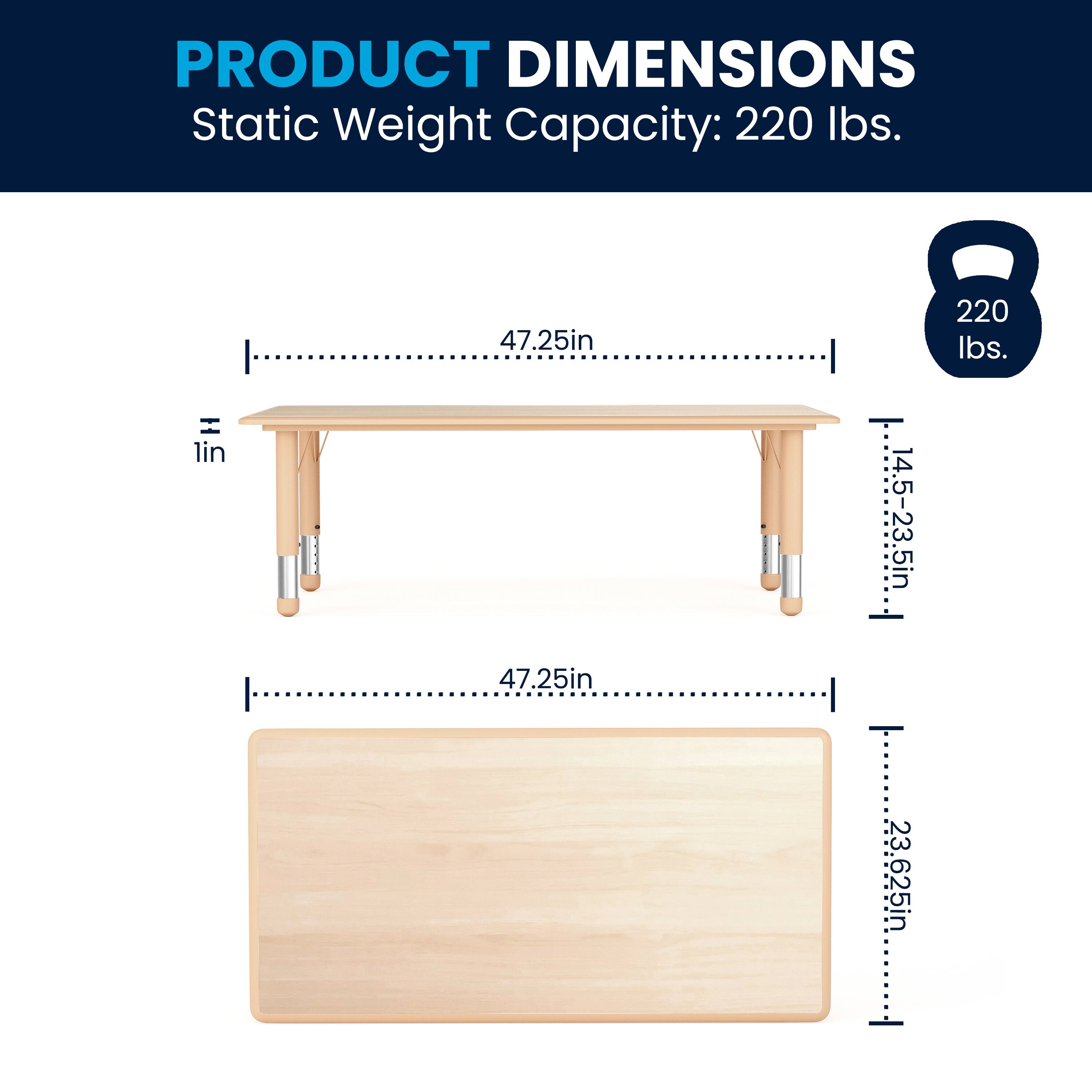 PRODUCT DIMENSIONS  
Static Weight Capacity: 220 lbs.  
47.25in  
14.5-23.5in  
23.625in