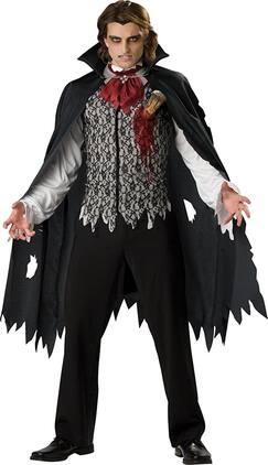 InCharacter - Vampire B. Slayed Men's Costume, X-Large - Black