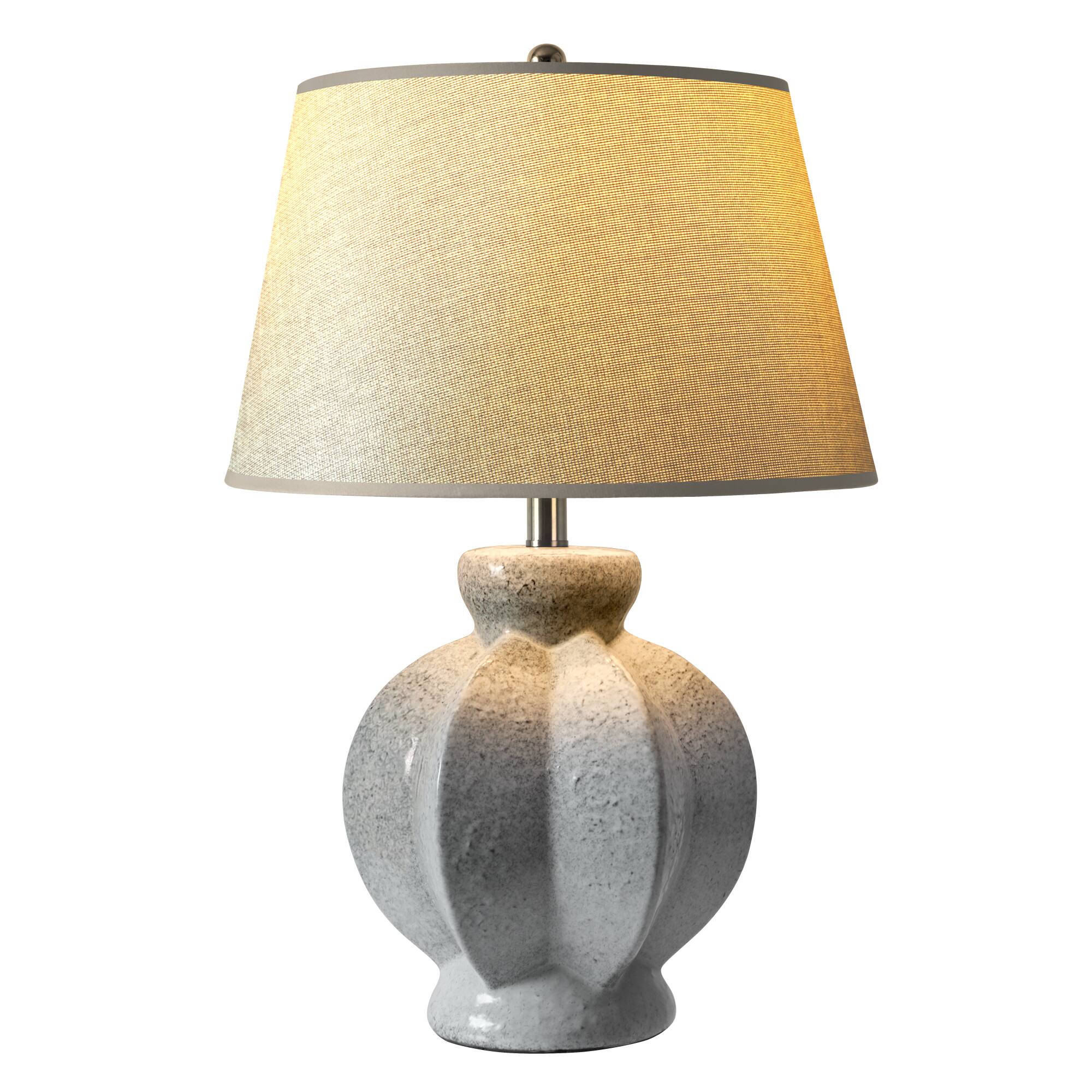 Left. partphoner - Rustic Ceramic Table Lamp - Grey.