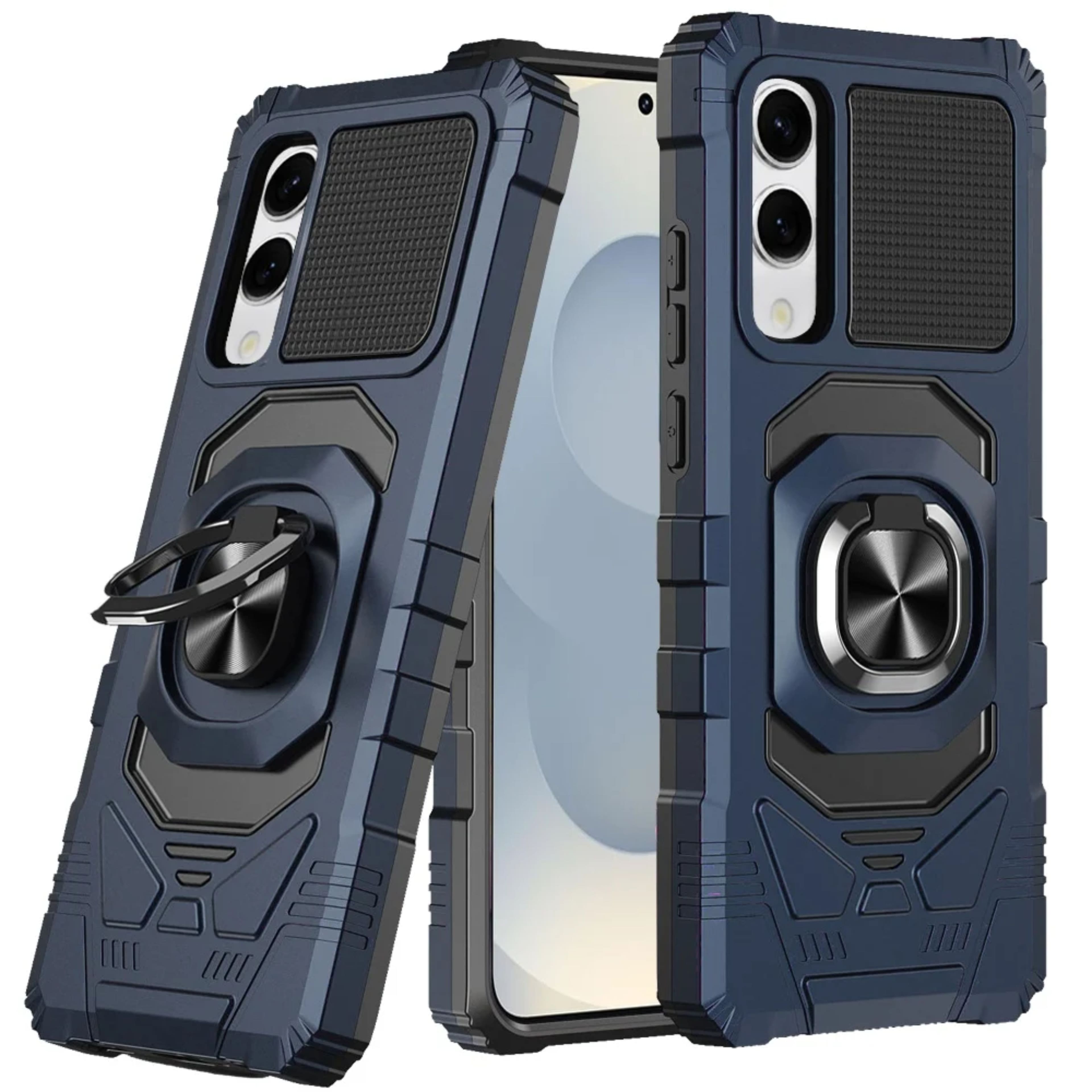 Kitcheniva - Shockproof Dual Layer RingStand Hybrid Plus Tempered Glass For Samsung S25 Edge Dark - Blue price history on PriceWatchPro
