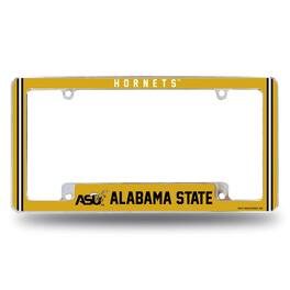 Rico Industries - Alabama State Hornets Chrome Metal License Plate Frame with Full Frame Team Color Graphics - Multi