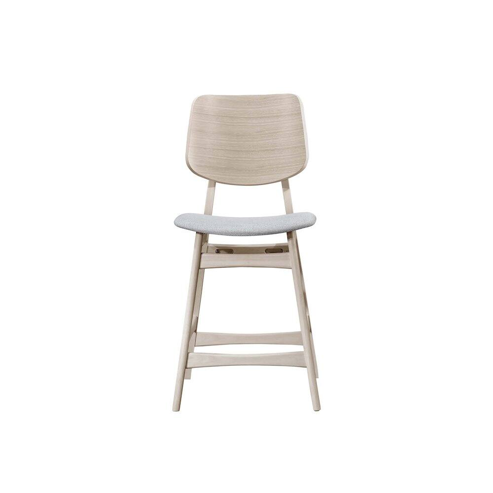 Alt View 3. New Classic Furniture - Oscar Wood Counter Dining Chairs in White Ash (Set of 2) - White.
