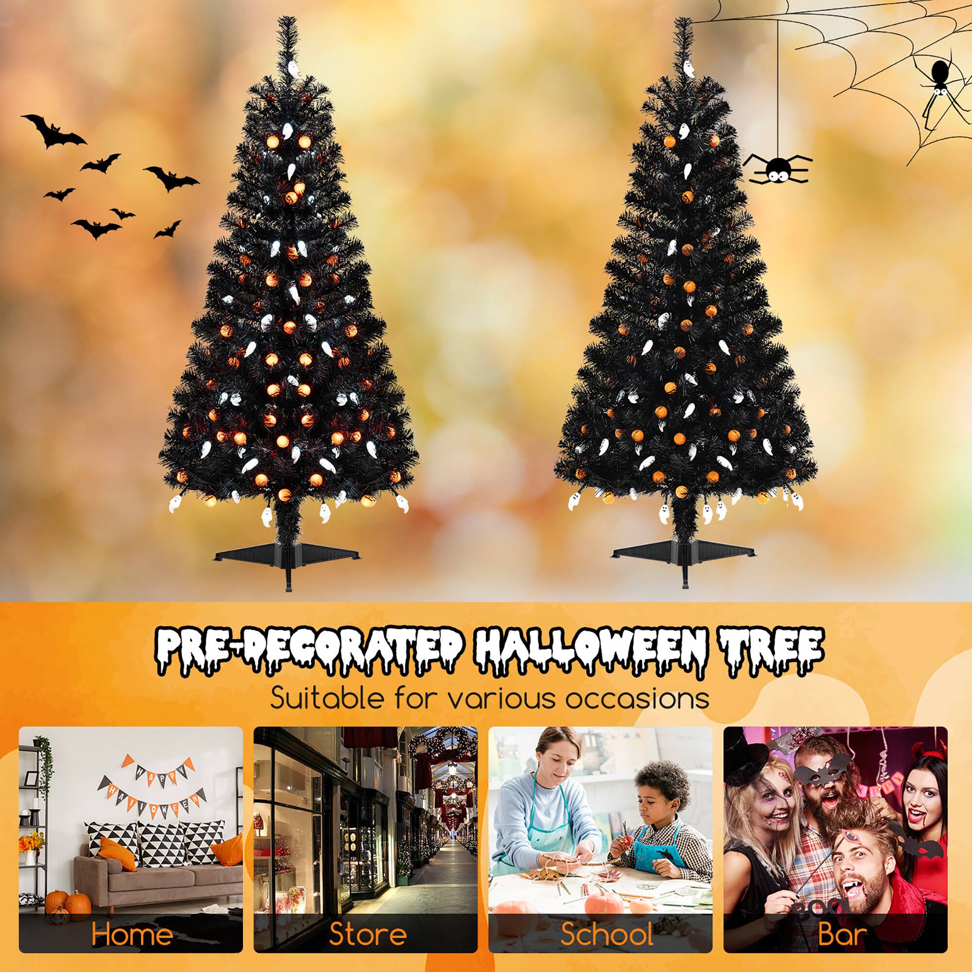 PRE-DECORATED HALLOWEEN TREE  
Suitable for various occasions  

Home  
Store  
School  
Bar