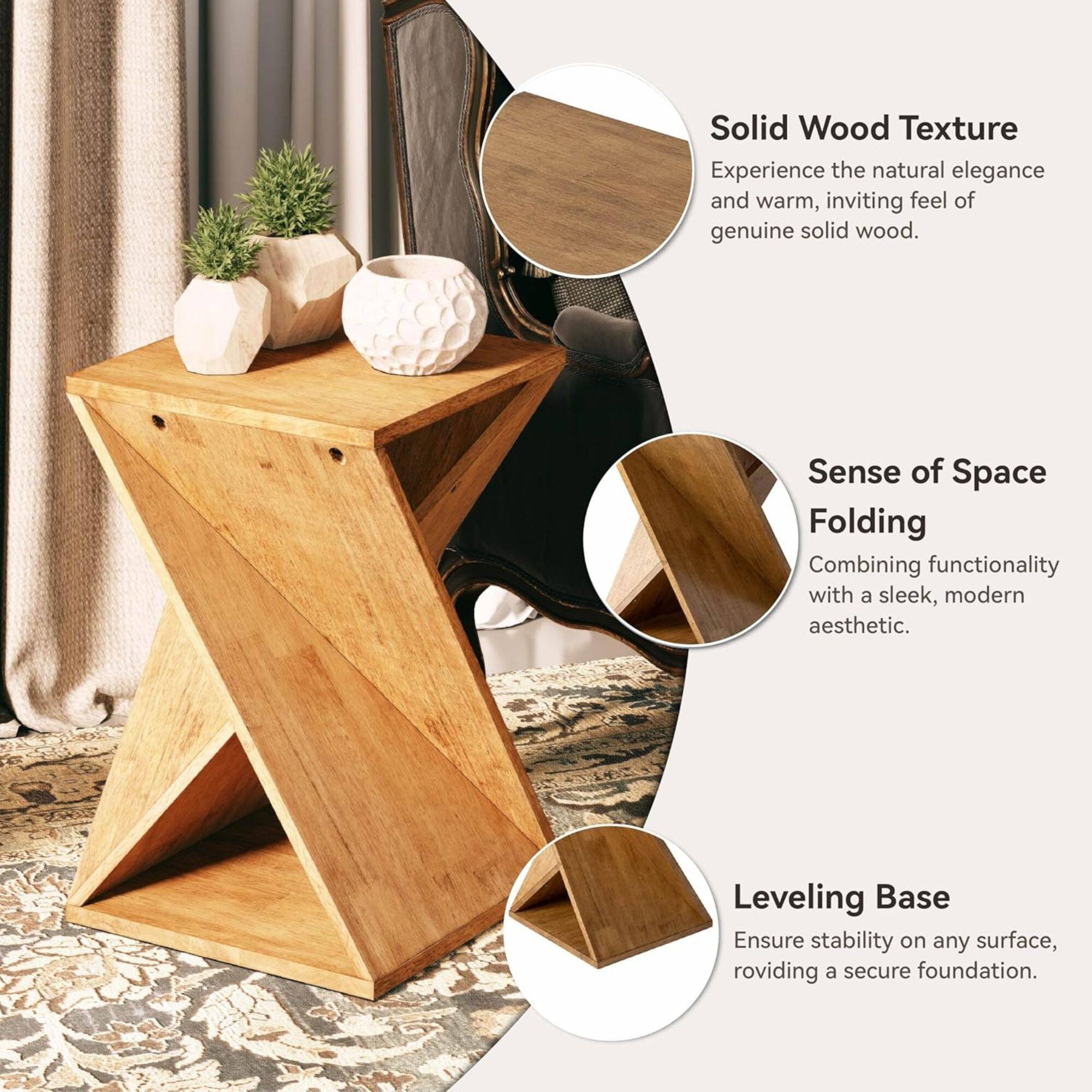 Solid Wood Texture  
Experience the natural elegance and warm, inviting feel of genuine solid wood.

Sense of Space Folding  
Combining functionality with a sleek, modern aesthetic.

Leveling Base  
Ensure stability on any surface, providing a secure foundation.