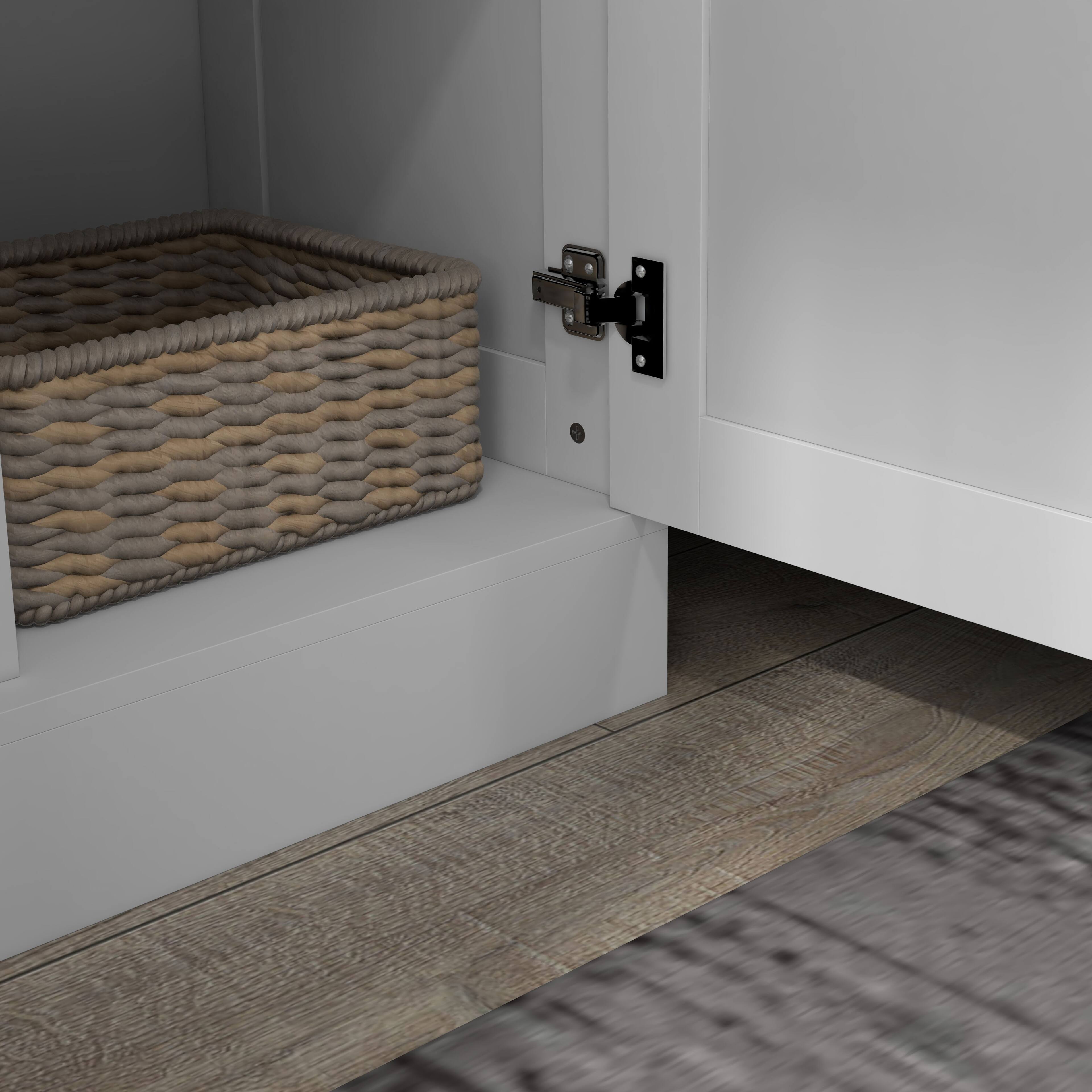 Alt View 8. Homcom - 71" Tall Storage Cabinet with Movable Storage Shelves, Modern Style Pantry Cupboard Cabinet with Soft Close Doors - White.