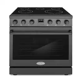 COSMO - COS-ERC365KBD-BK 36 in. Haven Collection 6.0 cu. ft. Electric Ceramic Glass Range, 5 Burner Elements, Convection Oven - Matte Black