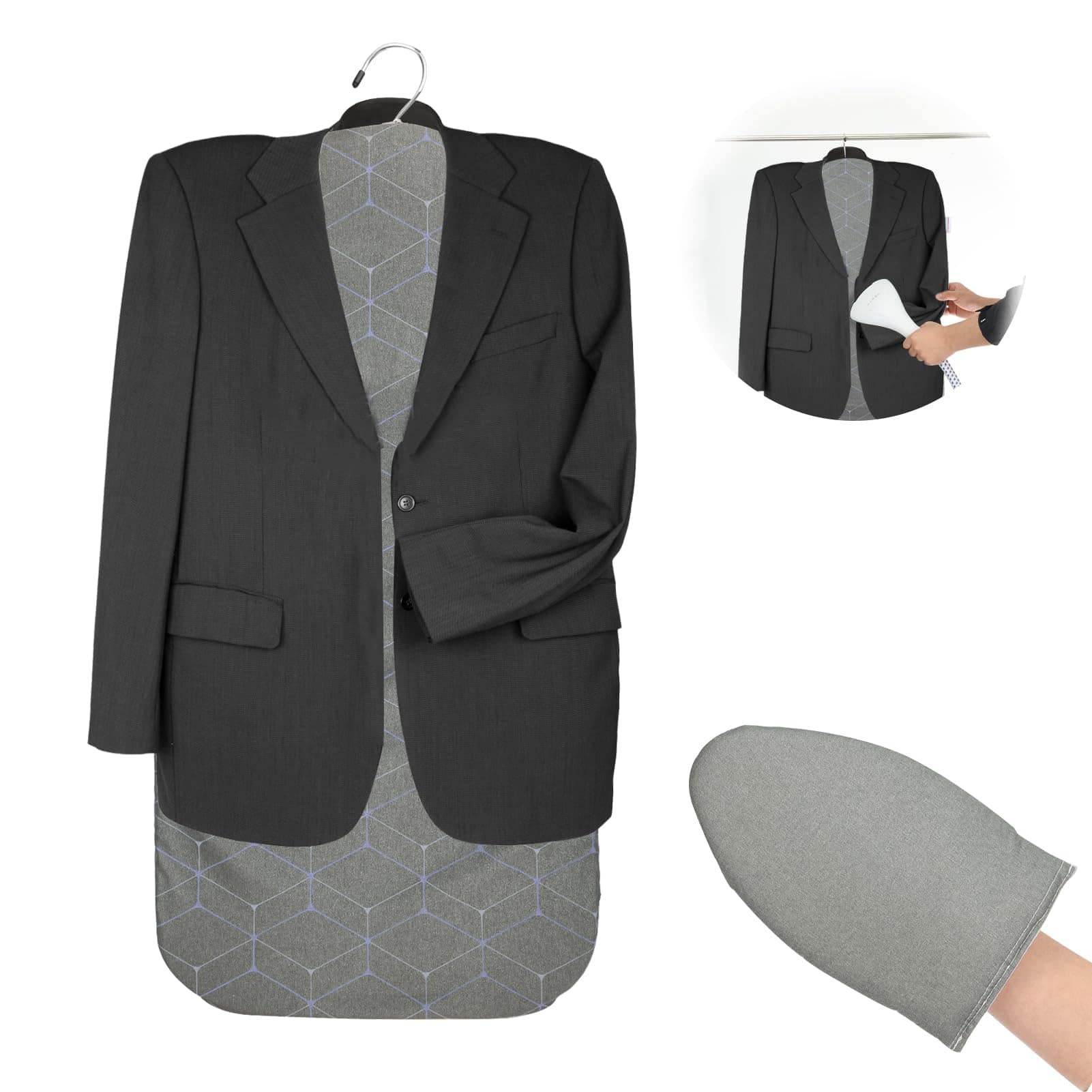 DORLUKFU - Steamer Board for Clothes With Ironing Glove, 35"17.5" Hanging Ironing Pad, Steam Iron Stand With Pad for Steaming