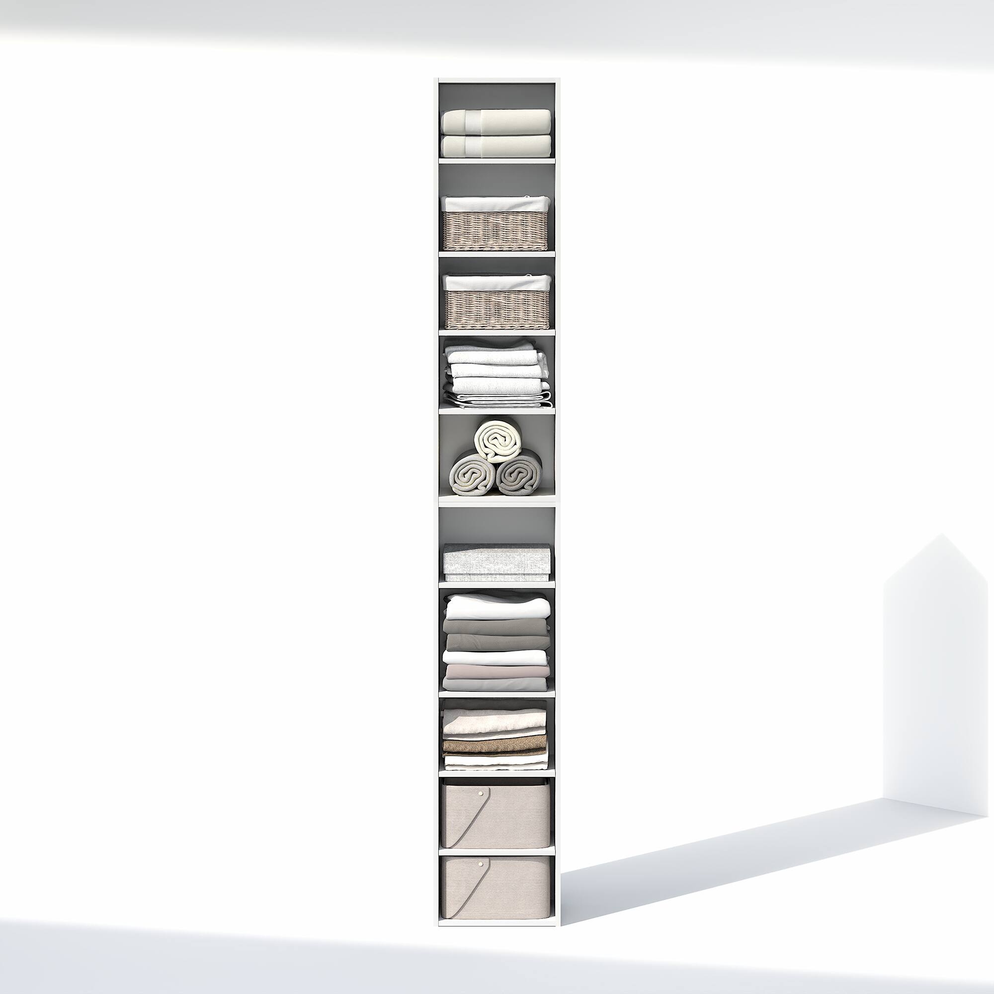 Alt View 4. Furinno - PASIR 10-Tier Closet Organizers and Storage, Adjustable Storage Organizer, Closet Storage, 12-In, for Closet, Bedroom - White.