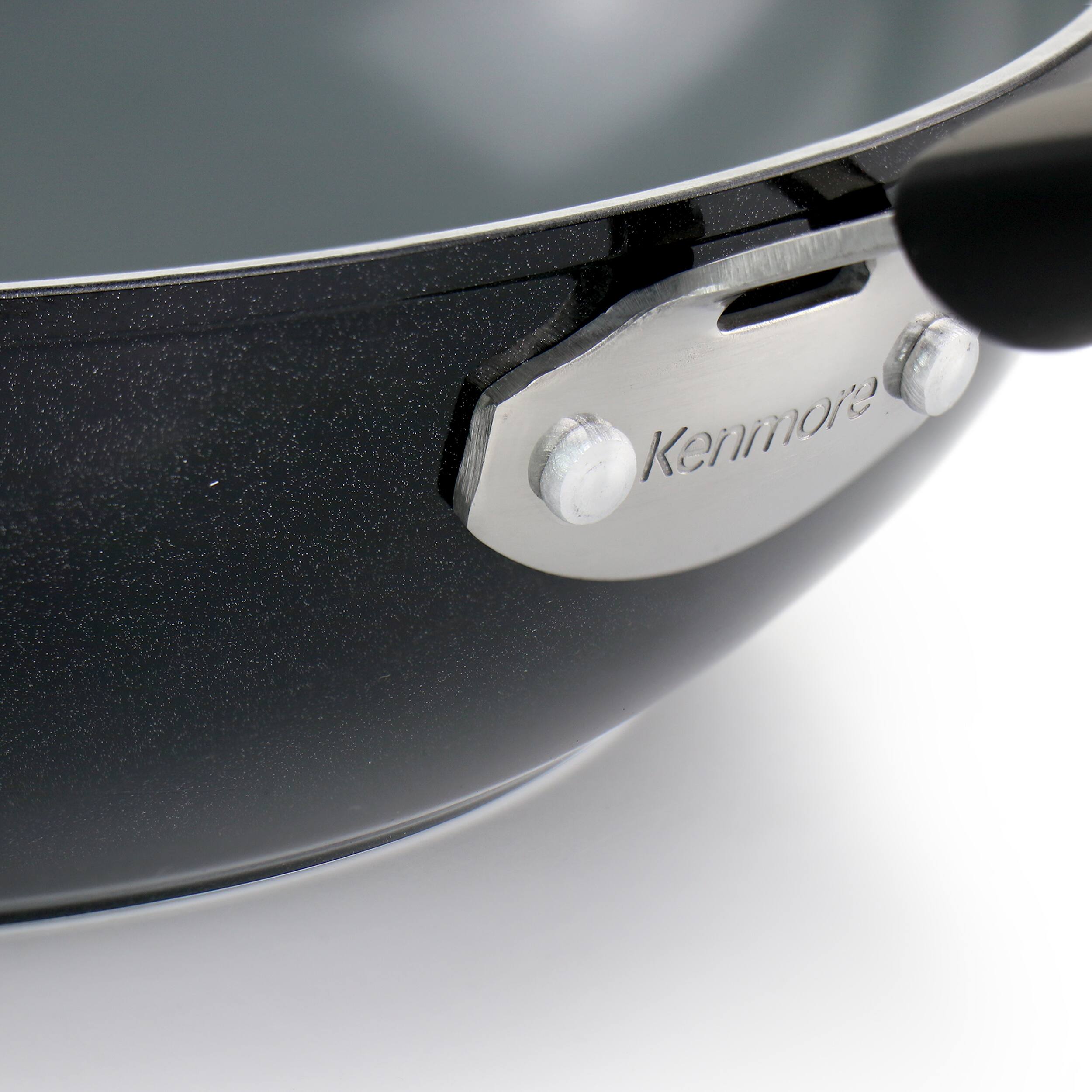 Alt View 4. Kenmore - Kenmore Arlington 11 Inch Nonstick Aluminum Wok in Black Diamond - Black.