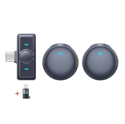 Cluzine - Wireless Lavalier Microphone for iPhone, 2 Mics, 48K CD Sound, AI Noise Reduction with Lightning Adapter