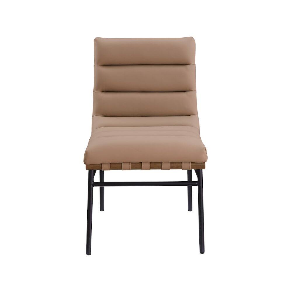 Alt View 1. Meridian Furniture - Burke Tan Vegan Leather Dining Chair, Set of 2 - Brown.