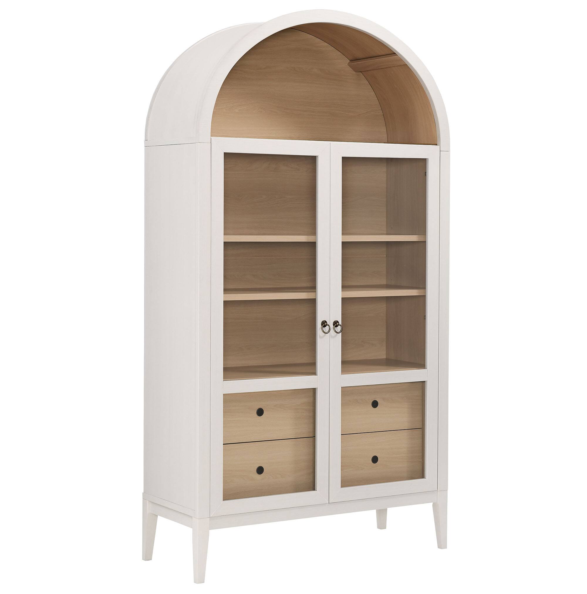 Angle. Modway - Nolan 74" Tall Wide Arched Storage Display Cabinet by Modway - Ivory Oak.