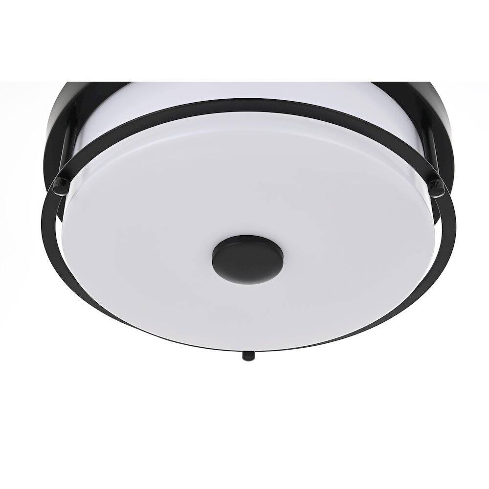 Alt View 3. Living District - Kolson 12 Inch Led Flush Mount Ceiling Light In Black - Black.