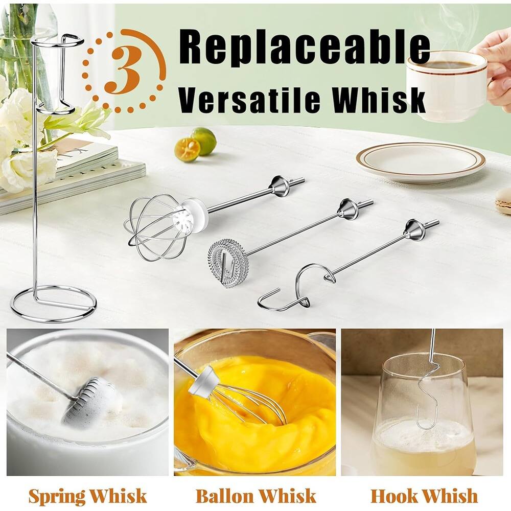 Replaceable  
3 Versatile Whisk  

Spring Whisk  
Ballon Whisk  
Hook Whisk