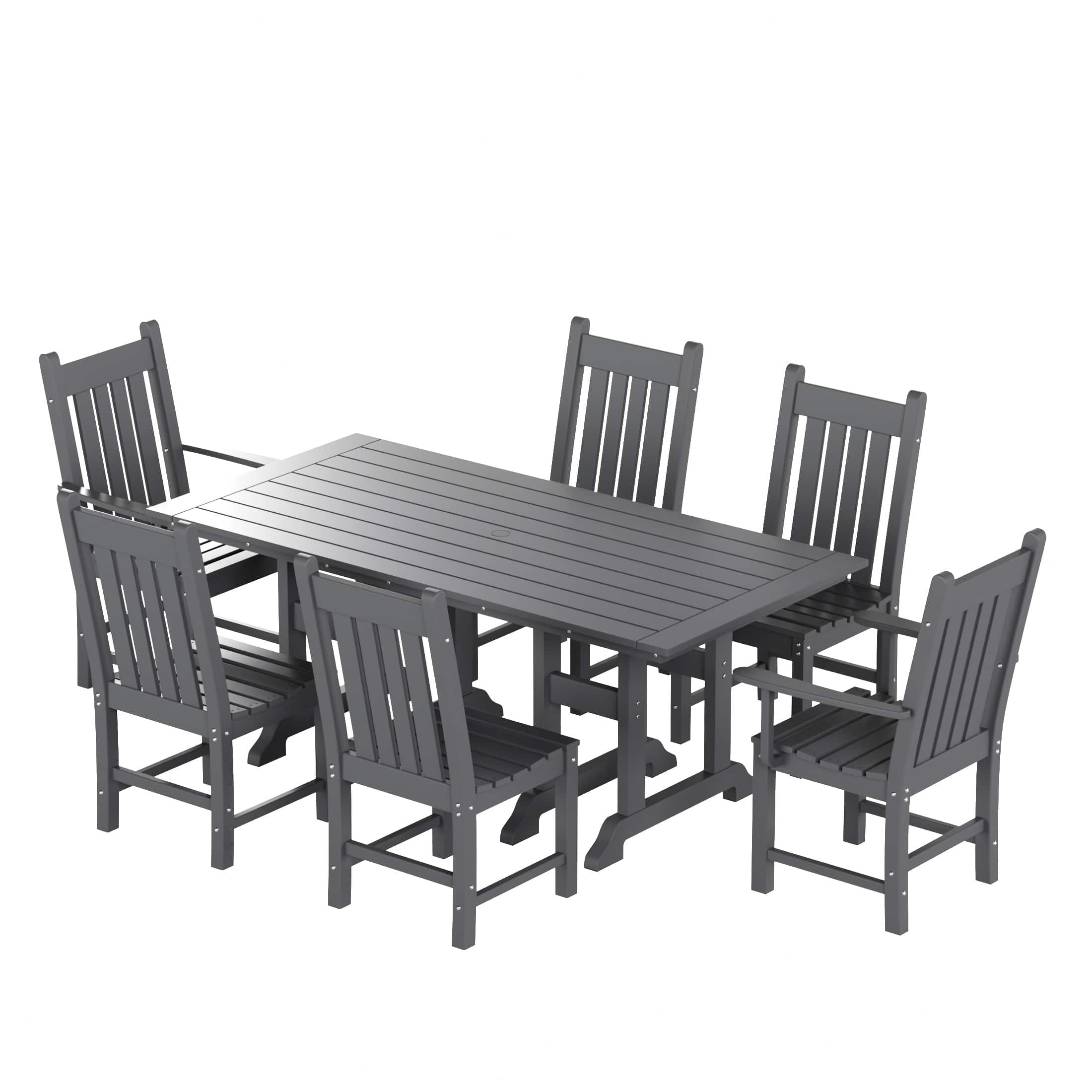 WestinTrends - Malibu 7 Piece Outdoor Patio Dining Set Outdoor Table and Chair Set - Gray price history on PriceWatchPro