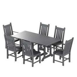 WestinTrends - Malibu 7 Piece Outdoor Patio Dining Set Outdoor Table and Chair Set - Gray