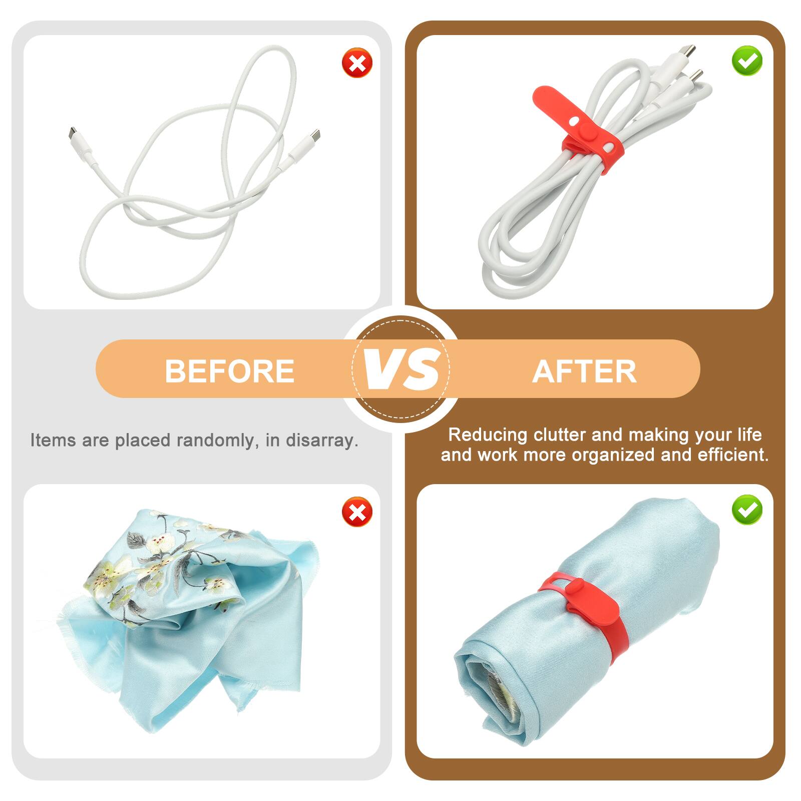 BEFORE VS AFTER

Items are placed randomly, in disarray.

Reducing clutter and making your life and work more organized and efficient.