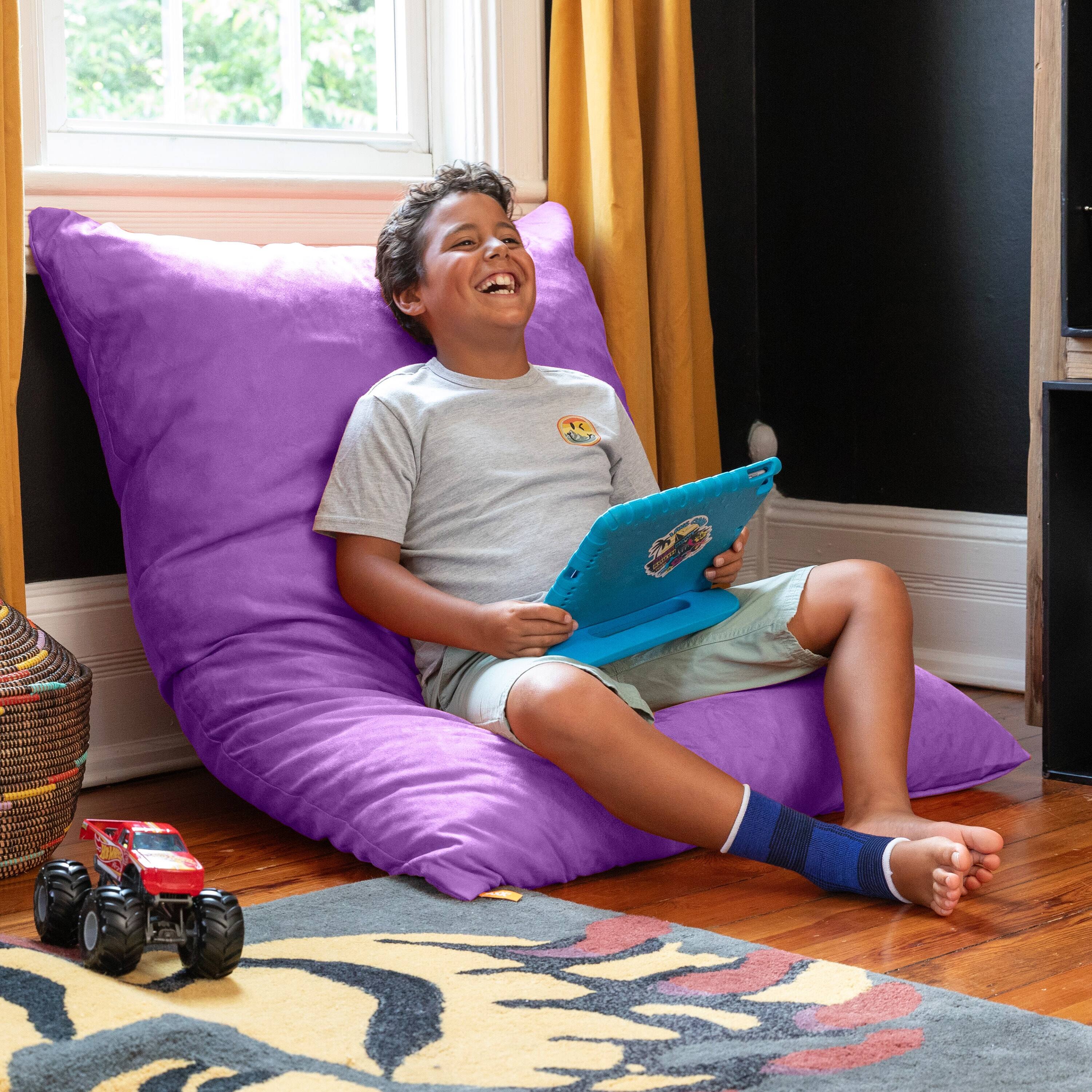 Angle. Jaxx - Jaxx 3.5 Ft Pillow Saxx Kids Bean Bag, Grape - Grape.