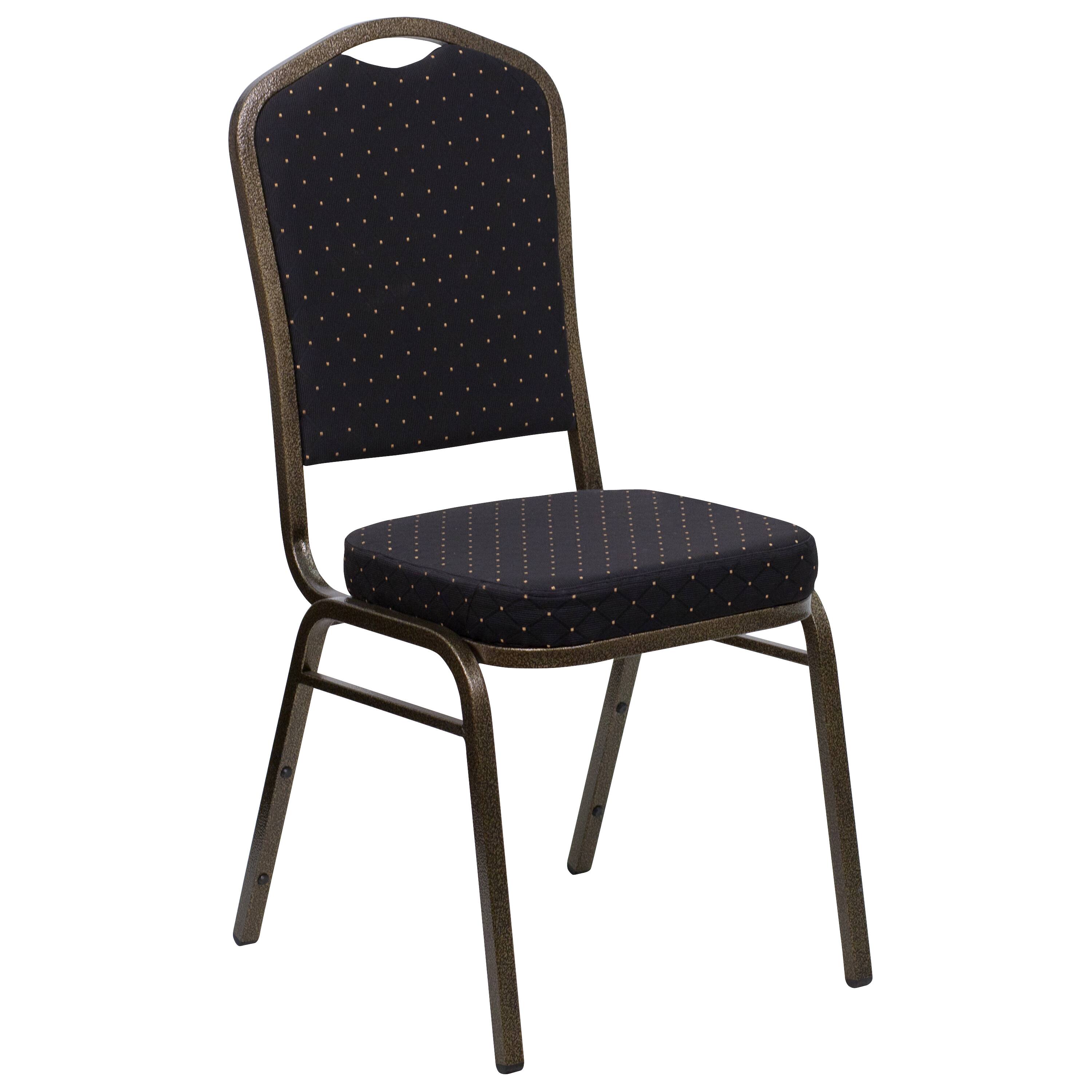 Black Patterned Fabric/Gold Vein Frame