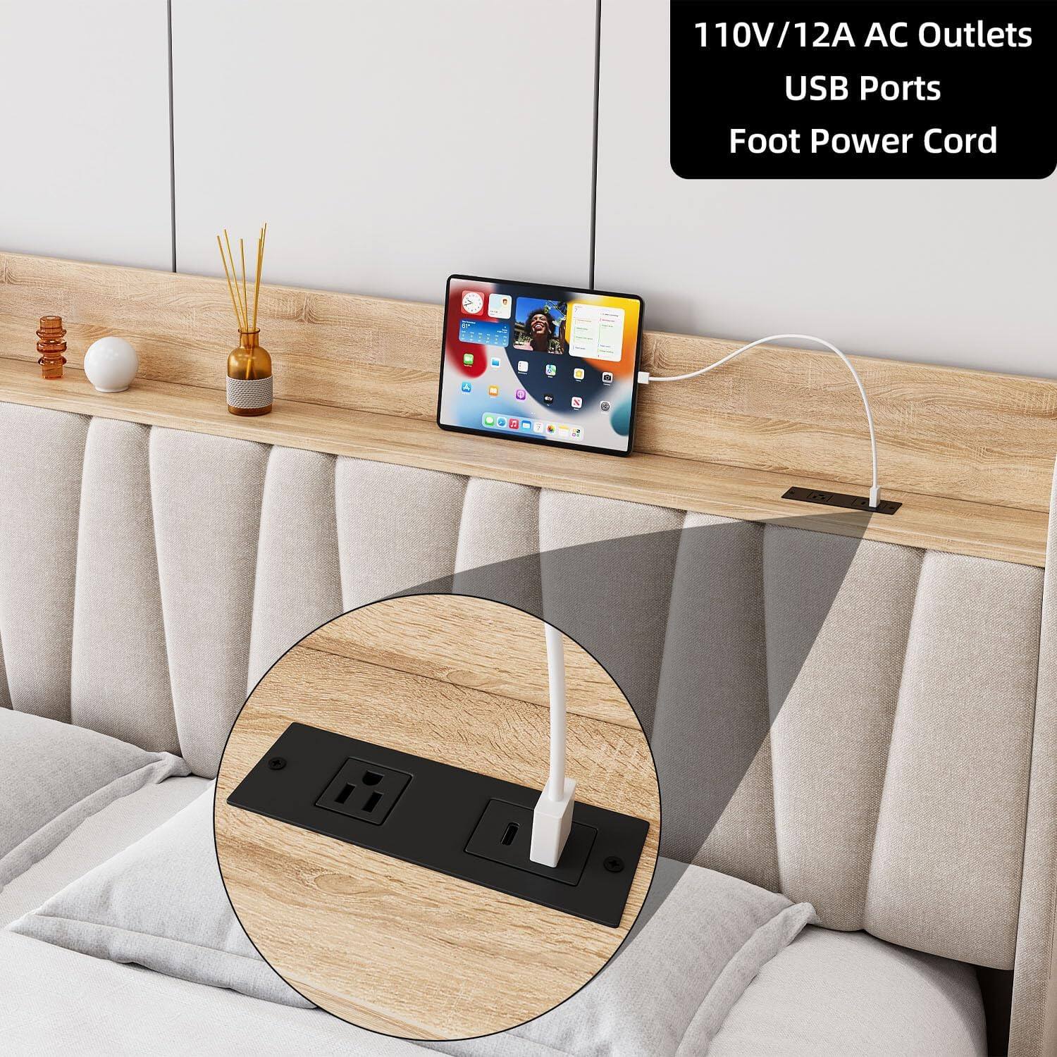 110V/12A AC Outlets  
USB Ports  
Foot Power Cord