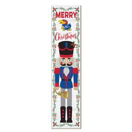 Jardine - Kansas Jayhawks 11" x 46" Nutcracker Holiday Leaner Sign - White