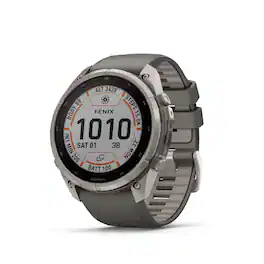 Garmin - fēnix 9 Pro - inReach Solar GPS Smartwatch 51 mm Titanium - Pebble Gray/Silver Gray Silicone Band - (2026)