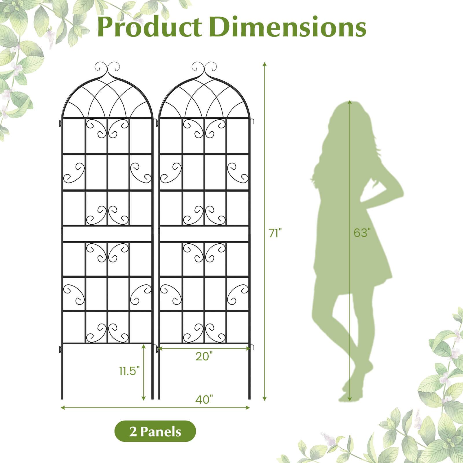 Product Dimensions  
71" x 63"  
11.5" x 20" x 40"  
2 Panels