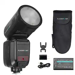 Flashpoint - X100 TTL R2 On Camera Li-on Round Head Flash For Olympus/Panasonic, Godox V100 O (No Sub Flash)