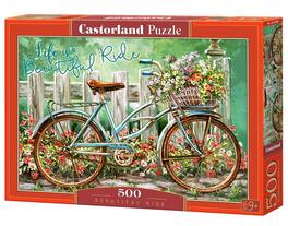 500 Piece Jigsaw Puzzle, Beautiful Ride, Bicycle, Art Puzzle, Adult Puzzles, Castorland B-52998 - Red