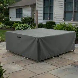 Pure Garden - Square Outdoor Table Cover 106” L x 106” W x 28” H Heavy Duty Waterproof Fits 6 - 8 Dining Chairs and Patio Table Set - Gray