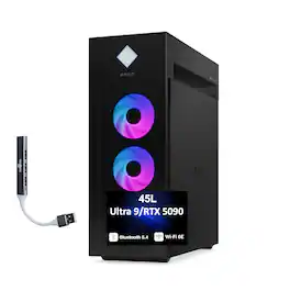 HP - OMEN 45L Desktop PC (Ultra 9- 285K, 128GB, 1TB SSD, GeForce RTX 5090, Thunderbolt 4, Win 11 Home) w/USB Hub - Black