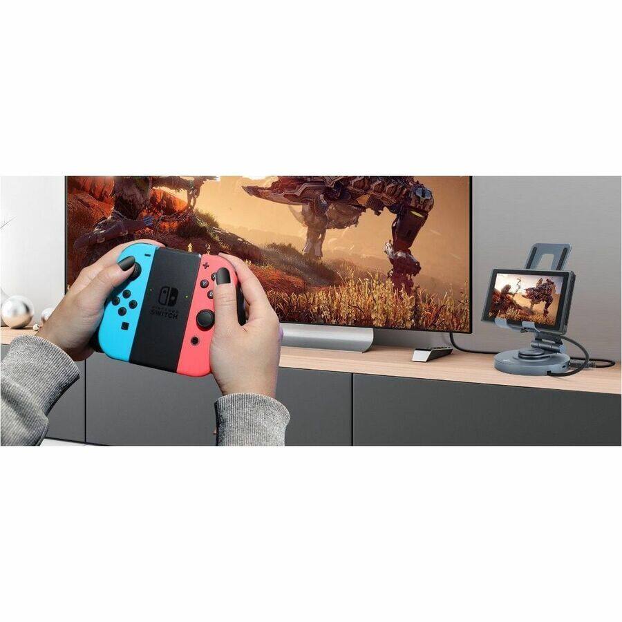 Alt View 5. SIIG Inc - SIIG USB-C Multitask Hub Stand Holder fits under 13" Tablets/Phones - 4K60Hz- PD100W - USB-C Hub Stand Holder fits under.