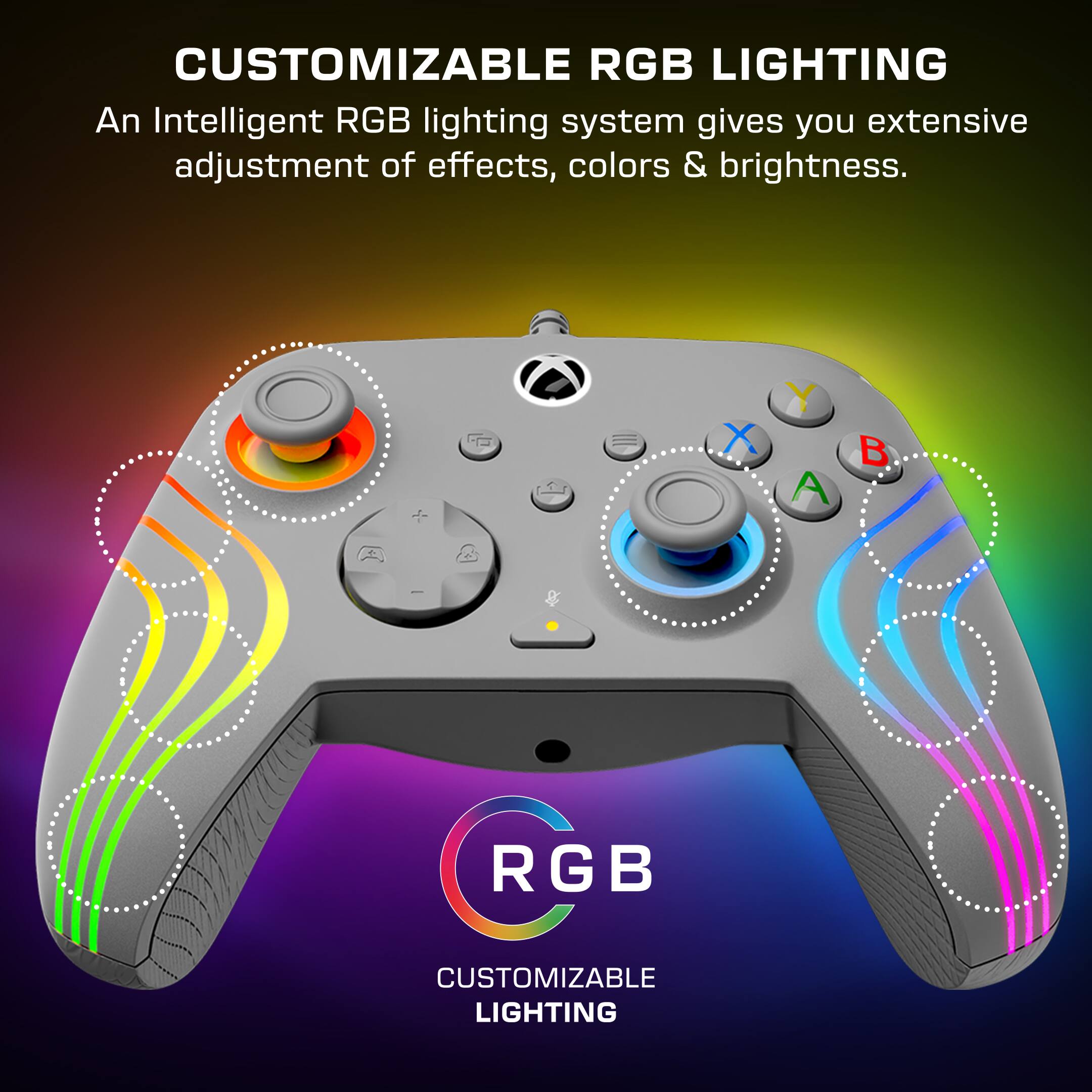 CUSTOMIZABLE RGB LIGHTING An intelligent RGB lighting system gives you extensive adjustment of effects, colors, and brightness.