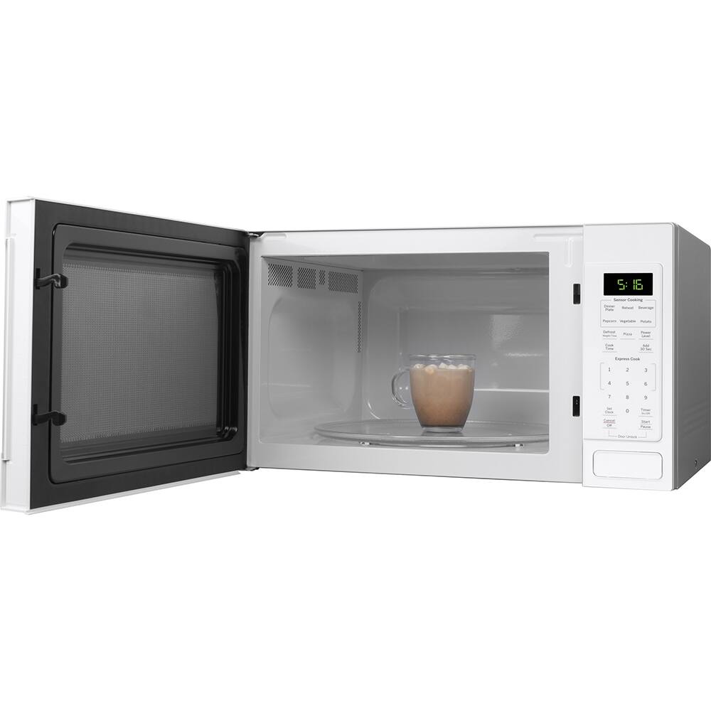 Alt View 2. GE - 1.6 Cu. Ft. 1,150-watt Countertop Microwave Oven + 2 Year Extended Warranty Protection Bundle - White.