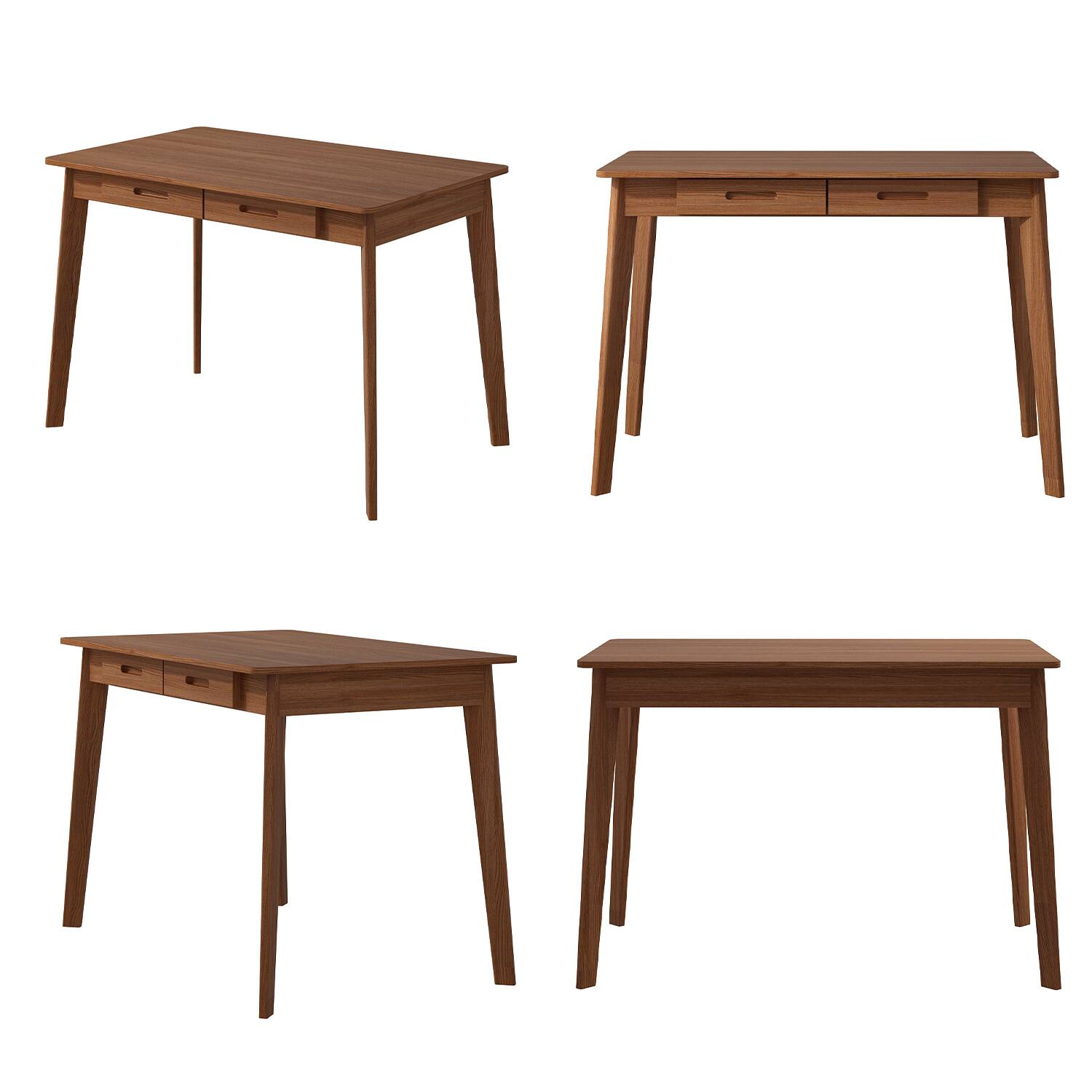 Alt View 6. FUFU & GAGA - FUFU&GAGA 39.4" Dual - Drawer Office Desk - Versatile Workstation for Study & Gaming - Brown.