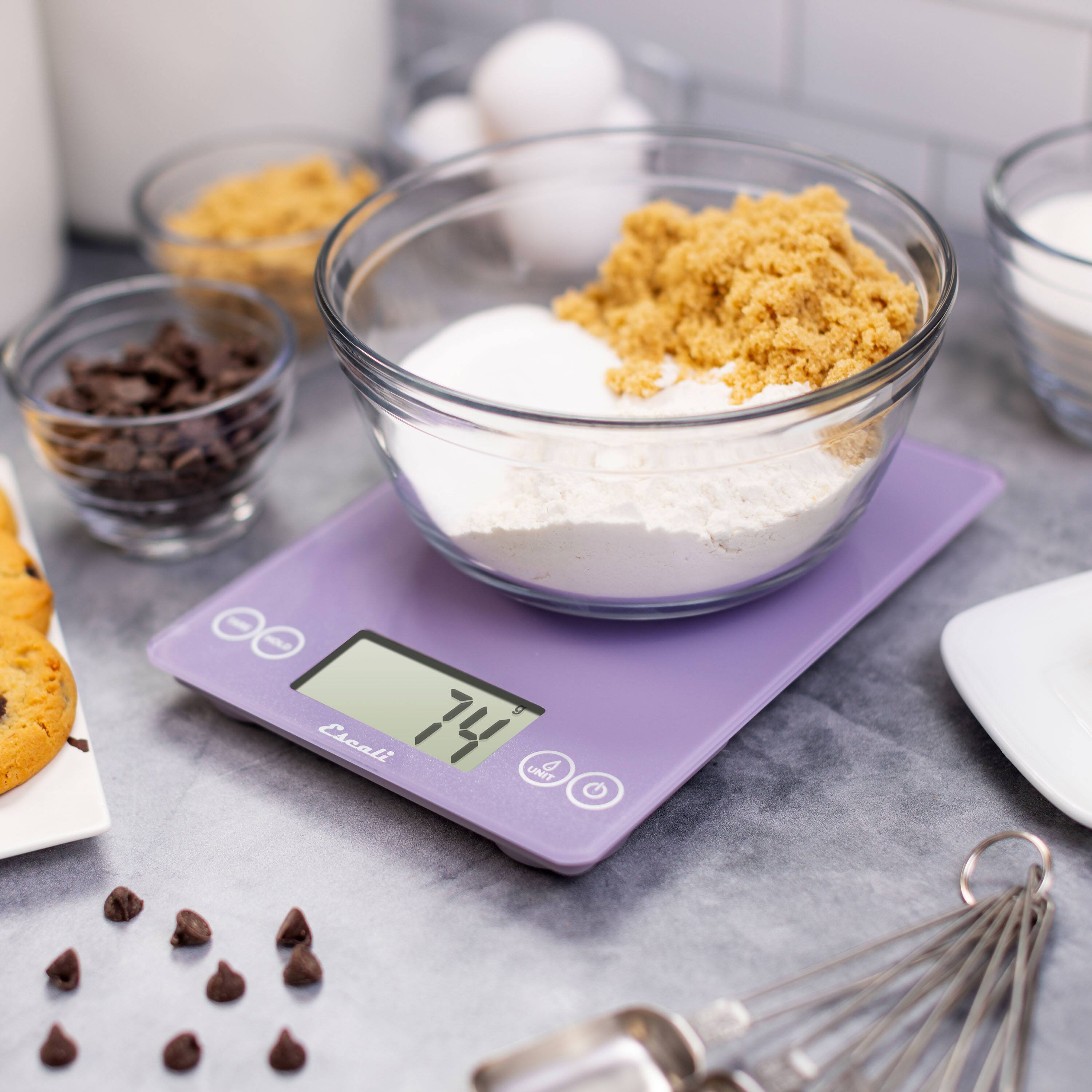 Back. Escali - Arti Classic Glass Digital Scale, Violet - Classic Violet.
