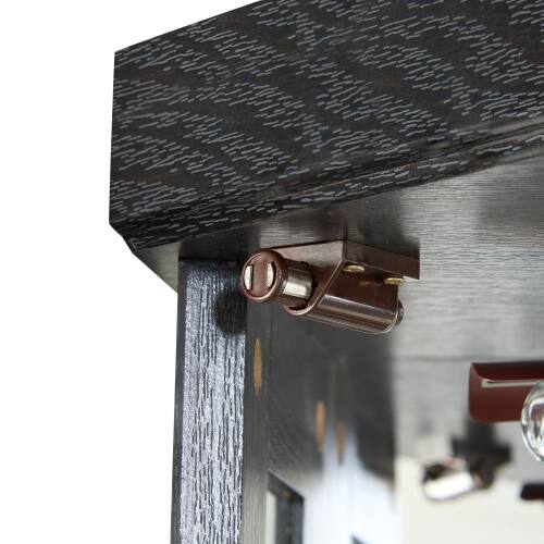 Alt View 1. LUCKY ONE - 15.31in Freestanding Corner Curio Cabinet with Glass Shelves LED Light Display for Wine Bar Collectibles - Black.