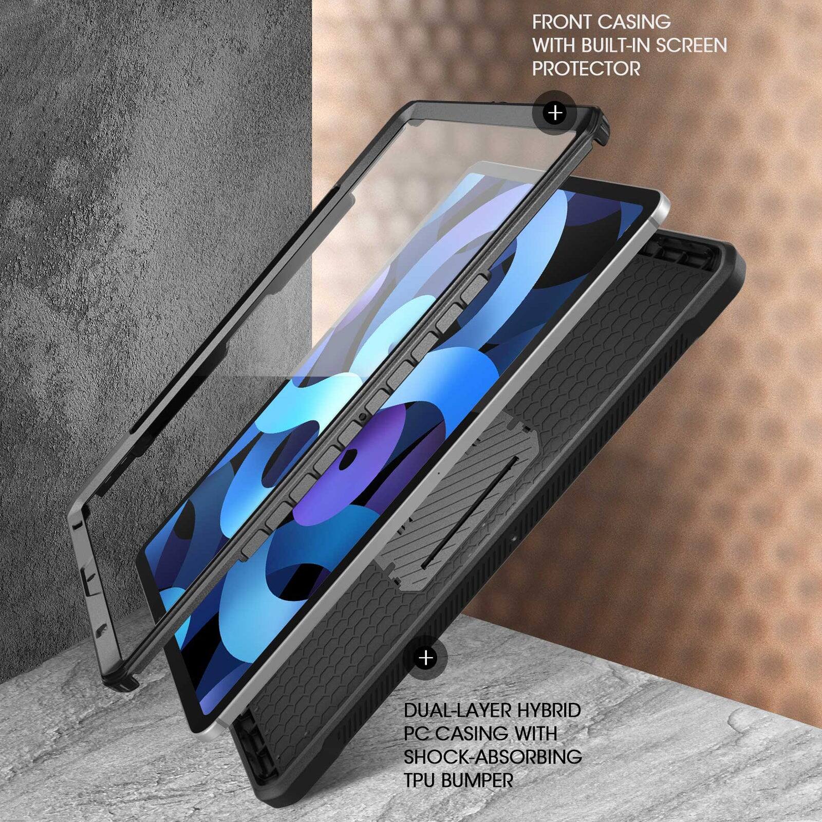 FRONT CASING WITH BUILT-IN SCREEN PROTECTOR

DUAL-LAYER HYBRID PC CASING WITH SHOCK-ABSORBING TPU BUMPER