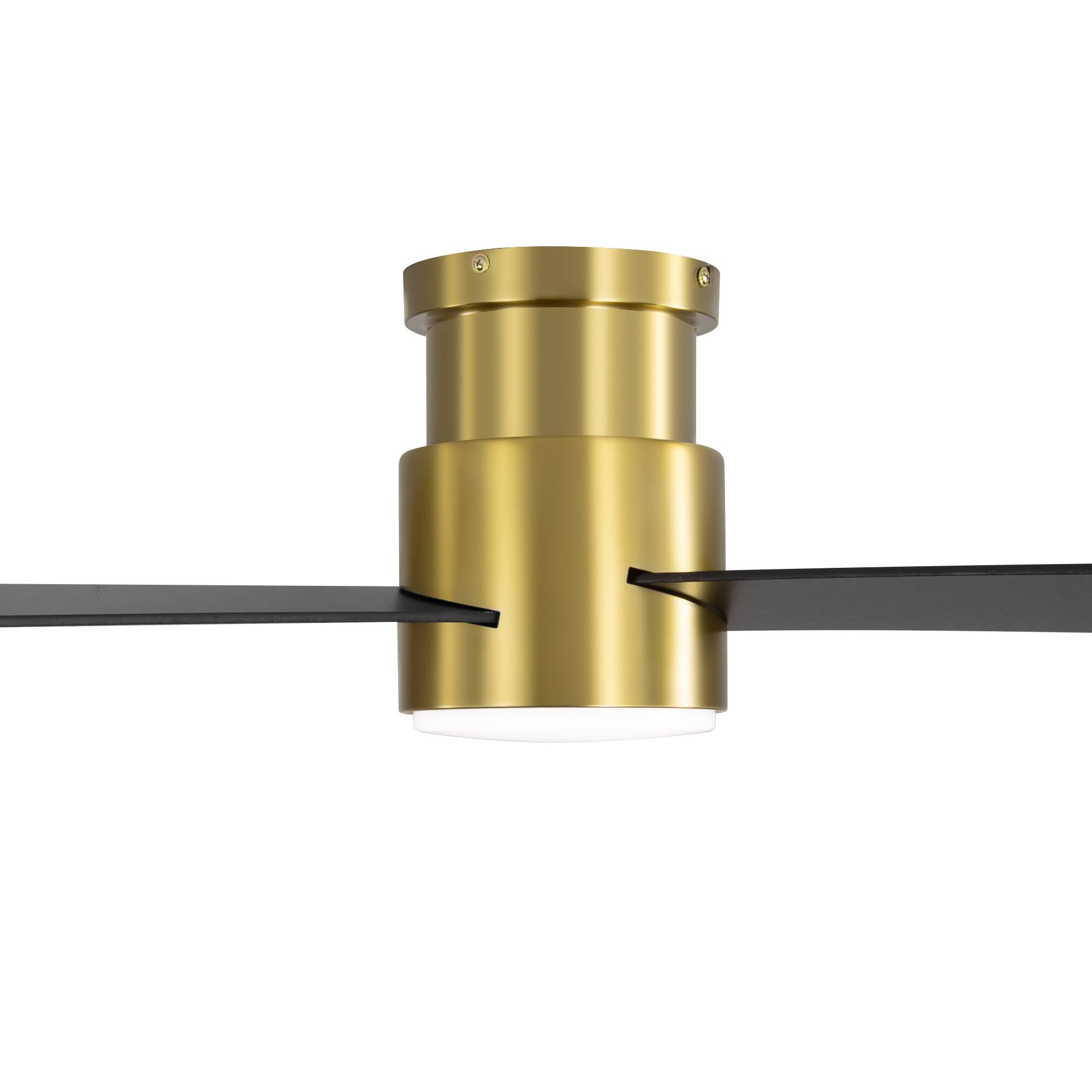 Alt View 9. Breezary - Breezary 52'' Flush Mount Ceiling Fan with 3 Plywood Blades, 3-Color Light, 6-Speed DC Motor, Remote with Timer & Memory - Golden and Matte Black.