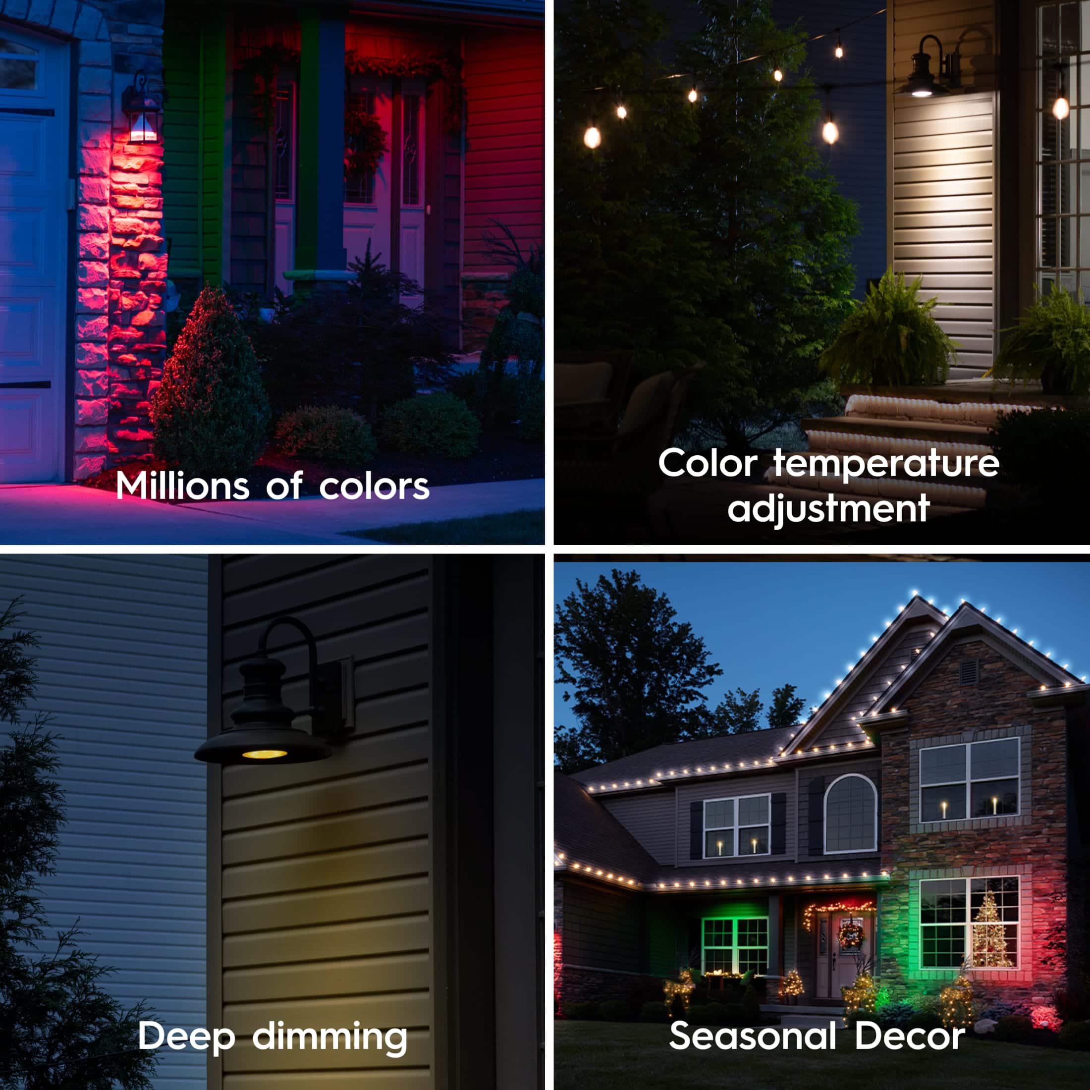 Millions of colors Color temperature adjustment Deep dimming Seasonal Decor