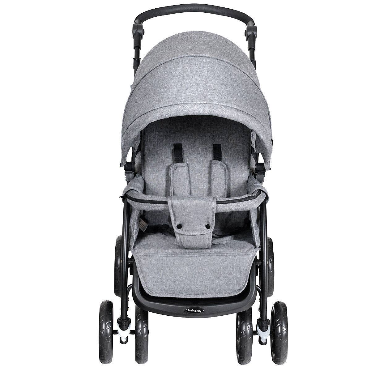 Alt View 7. Costway - Costway Foldable Double Baby Stroller Lightweight Front & Back Seats Pushchair - Gray.