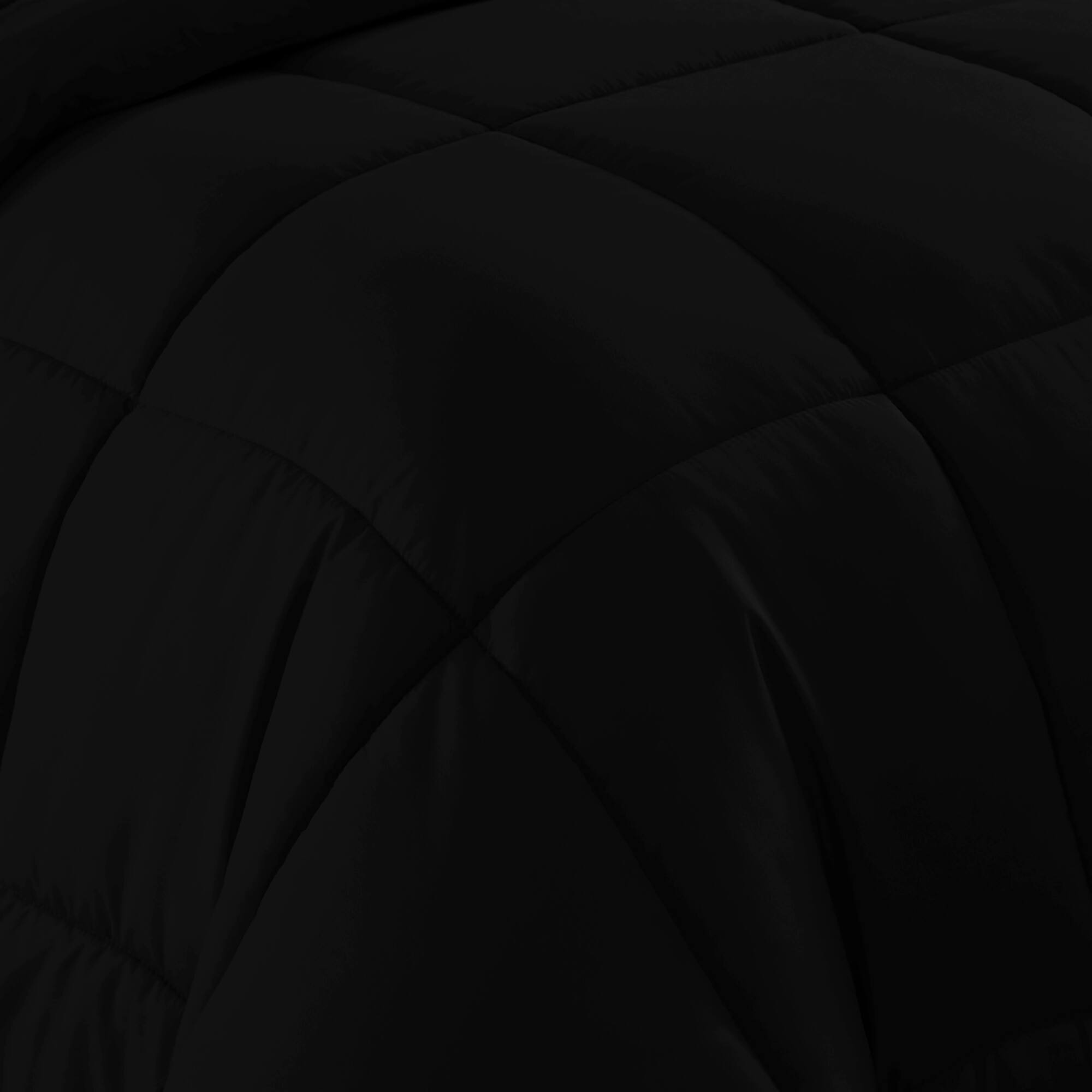 Left. Sweet Home Collection - All Season Reversible Bed-in-A-Bag Solid Color Comforter & Sheet Set, Twin - Black.