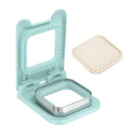 Front. Unique Bargains - Crustless Sandwich Cutter, Square-Shape Uncrustable Sealer for DIY Breakfast Lunch Tea - Light Blue.