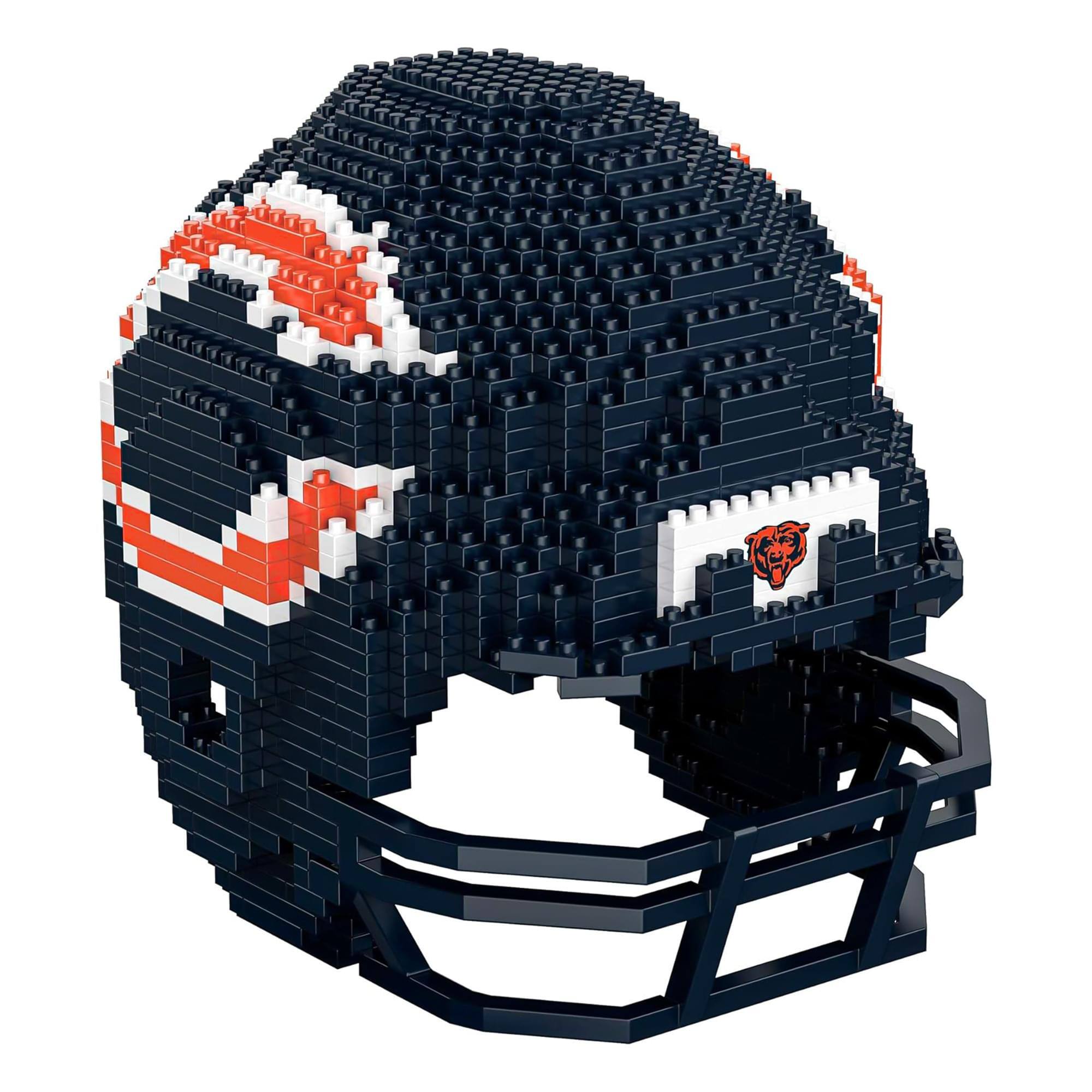 Front. Forever Collectibles - Chicago Bears NFL FOCO BRXLZ Helmet Building Block Set - Blue.