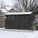 Angle. Anysun - 12x10ft Metal Garden Shed with Window, Shelves & Foldable Worktable, Outdoor Storage with Apex Roof & Locking Door - Black.