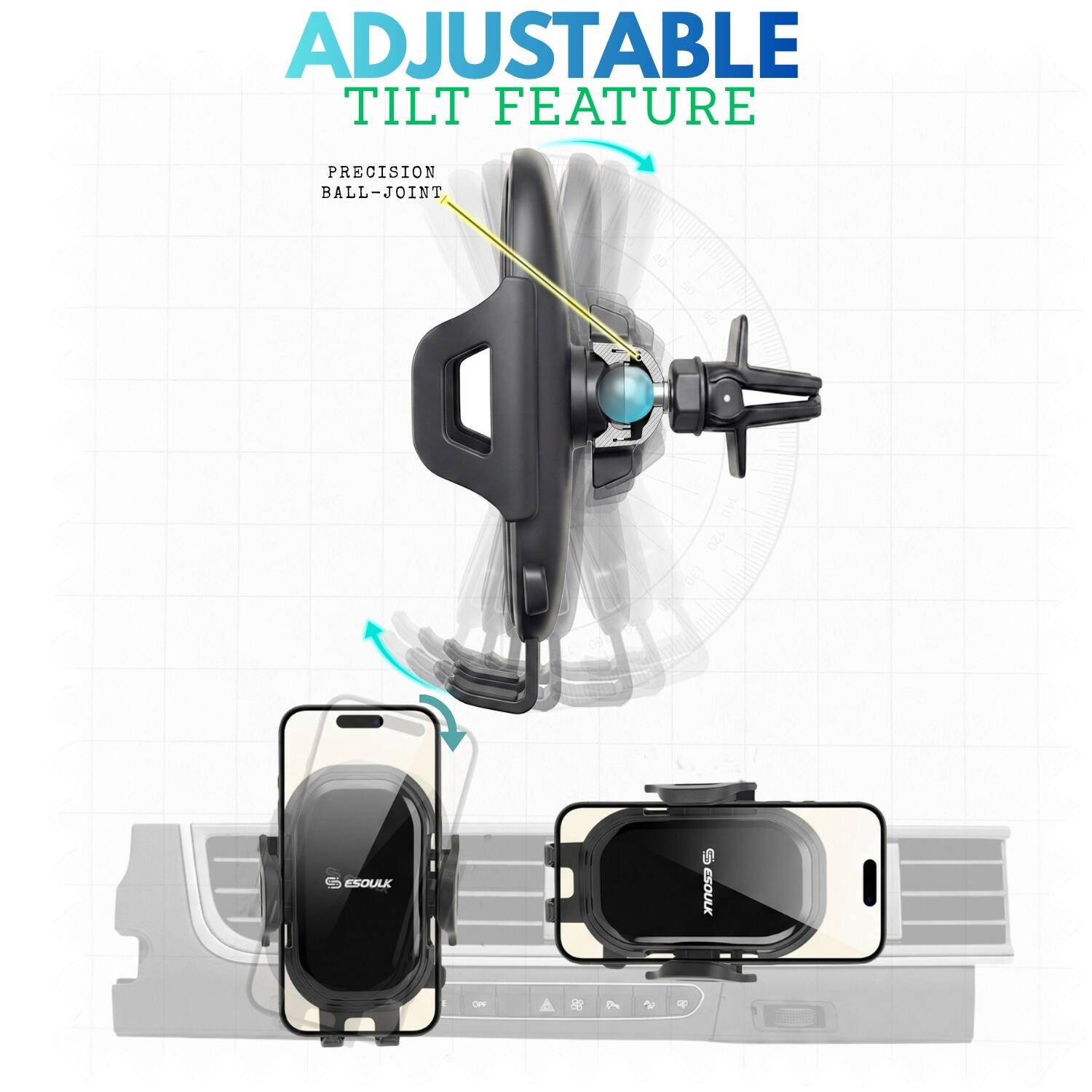 ADJUSTABLE TILT FEATURE PRECISION BALL-JOINT 50 110 ESOULK 9 ESOULK